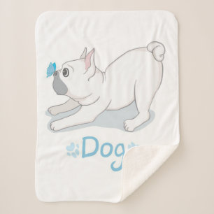Couverture Sherpa Cadeau de chien mignon   Chien drôle avec papillon