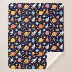Couverture Sherpa Cadeau de décoration d'astronomie douce pour enfan