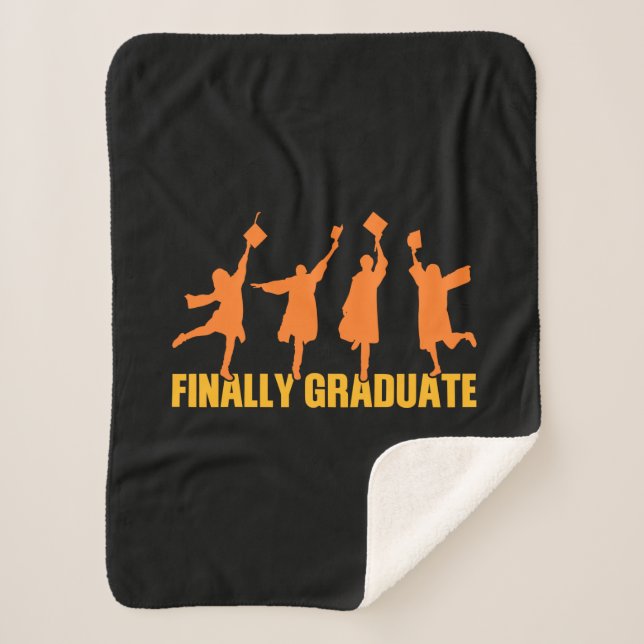 Couverture Sherpa Cadeau de diplôme | Enfin Diplômé (Devant)