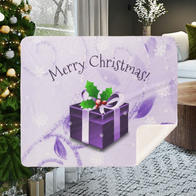 Couverture Sherpa Cadeau de Noël pourpre Sherpa Blanket (Purple Christmas Gift Sherpa Blanket)