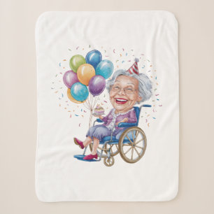 Couverture Sherpa Cadeau drôle d'anniversaire pour grand-mère âgée p