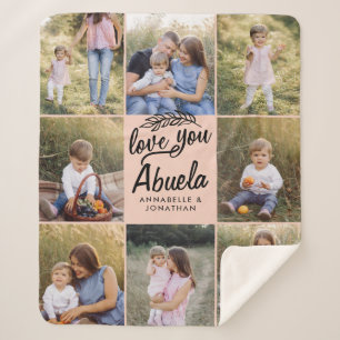 Couverture Sherpa cadeau familial 8 photo petit-enfant simple