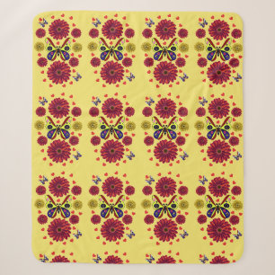 Couverture Sherpa Cadeau Floral Personnalisé Papillon de Printemps