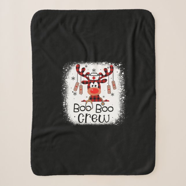 Couverture Sherpa Cadeau infirmière | Boo Boo Crew (Devant)