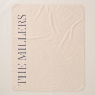 Couverture Sherpa Cadeau Mariage Douce Touche de Rose et Plum-Gris A