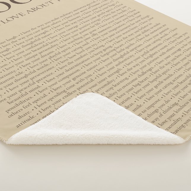 Couverture Sherpa Cadeau personnalisable « 100 choses que j'aime che (3/4)
