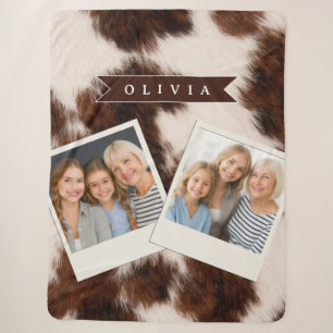 Couverture Sherpa Cadeau personnalisé de style western cowgirl avec