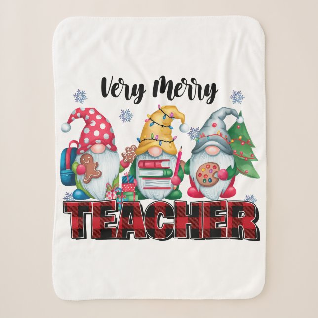 Couverture Sherpa Cadeau pour Enseignant | Enseignant Très Joyeux (Devant)