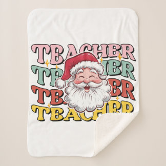 Couverture Sherpa Cadeau pour Enseignant | Père Noël Enseignant