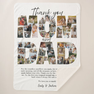 Couverture Sherpa Cadeau pour papa et maman Photo Collage Photos de