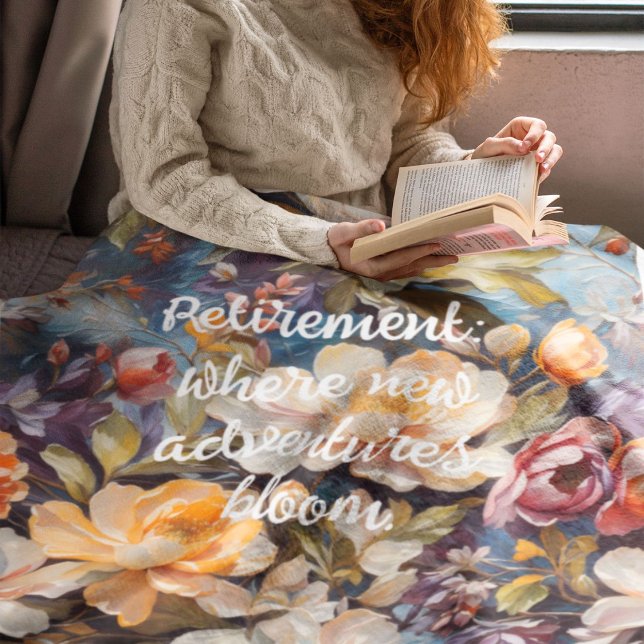 Couverture Sherpa Cadeaux de retraite sur mesure pour la Fleur sauva (Vintage Wildflower Custom Retirement Gifts for Her)