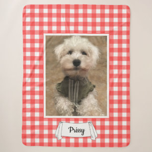 Couverture Sherpa Cadre Photo Personnalisé Pays Buffalo Rouge Check