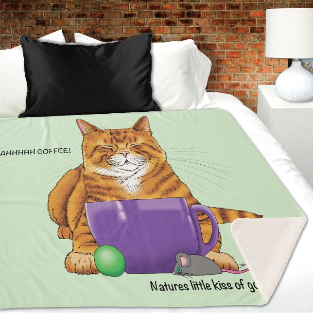 Couverture Sherpa Café au gingembre orange amusant (Créateur téléchargé)