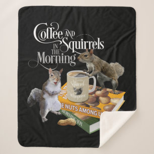 Couverture Sherpa Café et écureuils - Amusant Sherpa de l'écureuil