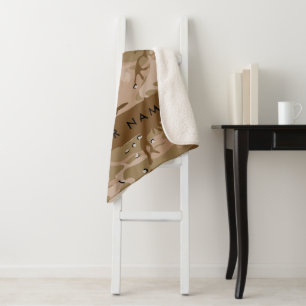 Couverture Sherpa Cailloux de camouflage du désert, Votre nom, Perso