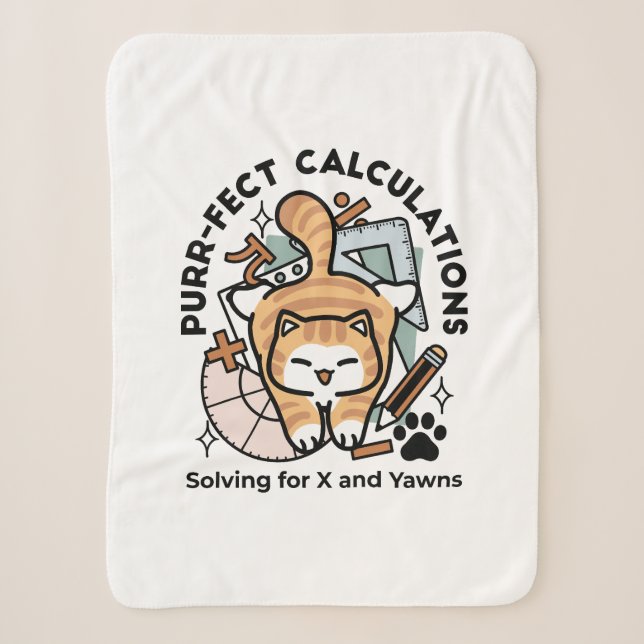 Couverture Sherpa Calculs Parfaits – Création drôle de chat et de ma (Devant)