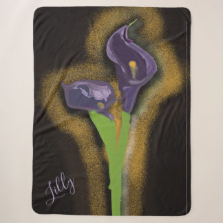 Couverture Sherpa Calla Lily Abstrait en Pointillisme