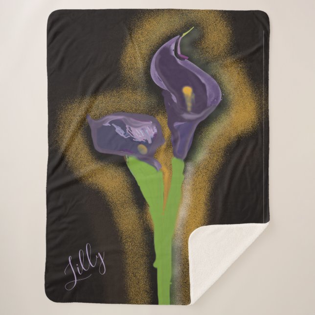 Couverture Sherpa Calla Lily Abstrait en Pointillisme  (Devant)