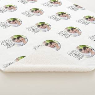 Couverture Sherpa Calligraphie Photo personnalisée d'anniversaire po