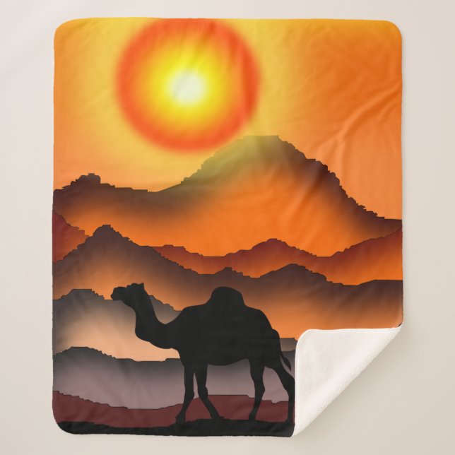 Couverture Sherpa Camel Sherpa Blanket Beau coucher de soleil (Devant)