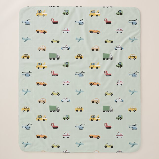 Couverture Sherpa Camion de garçon, motif de véhicule (Devant)