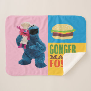Couverture Sherpa Camion fourré de Cookie Monster Gonger Make Food