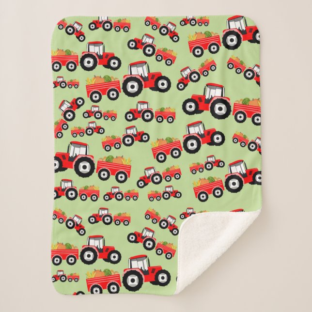 Couverture Sherpa Camion rouge produit de la ferme (Devant)