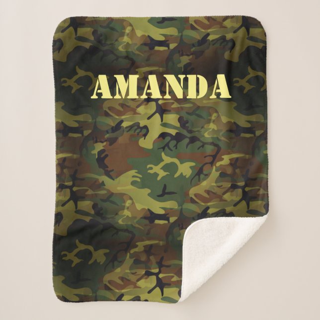 Couverture Sherpa Cammo vert (Devant)