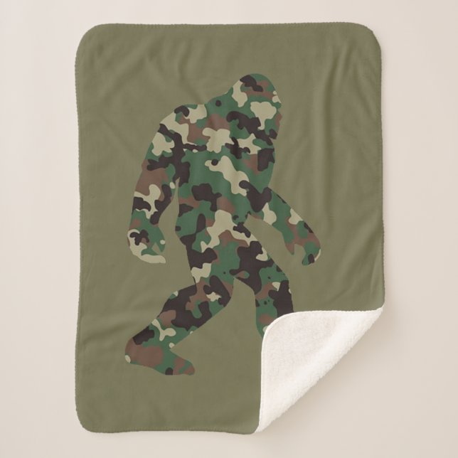 Couverture Sherpa Camo Bigfoot Sasquatch (Devant)