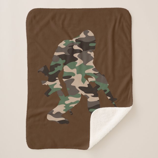 Couverture Sherpa Camo Bigfoot Sasquatch (Devant)