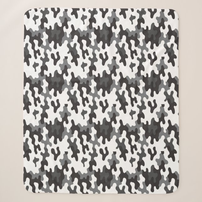 Couverture Sherpa Camo noir et blanc (Devant)