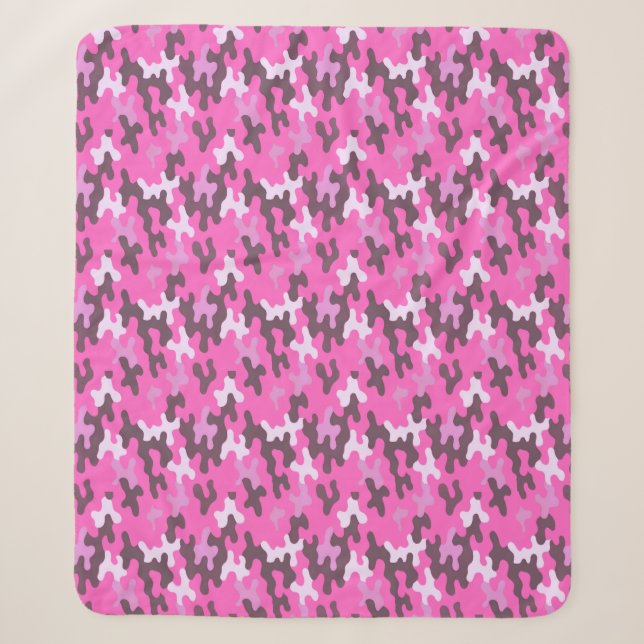 Couverture Sherpa Camo Rose (Devant)