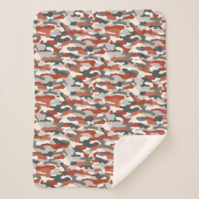 Couverture Sherpa Camouflage d'automne (Devant)