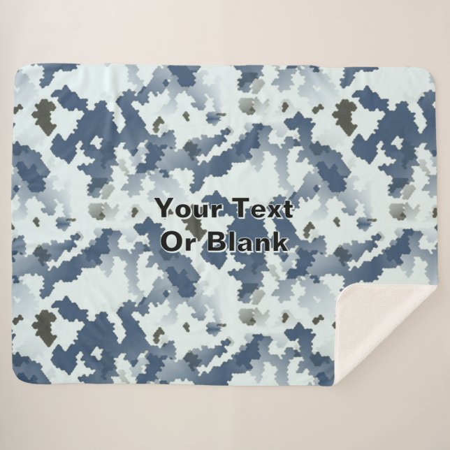 Couverture Sherpa Camouflage hivernal fractal (Devant (Horizontal))