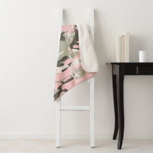 Couverture Sherpa Camouflage rose et vert, Militaire, Armée
