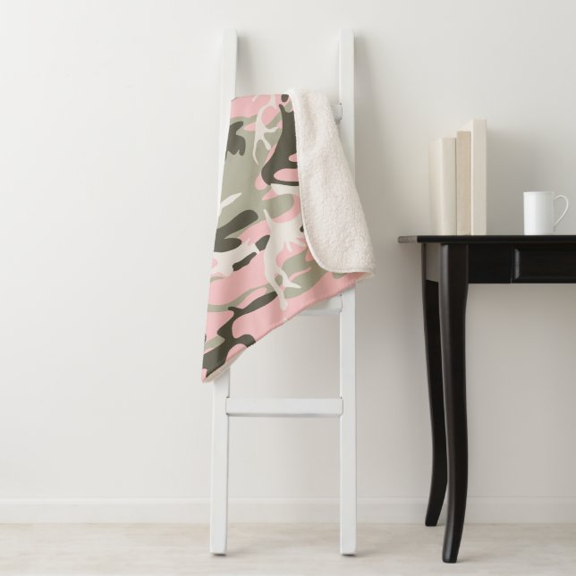 Couverture Sherpa Camouflage rose et vert, Militaire, Armée (En situation)