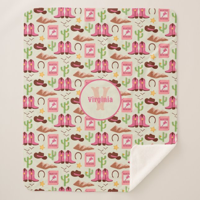 Couverture Sherpa Campagne Bottes pour fille Adorable Bâton Cheval O (Devant)