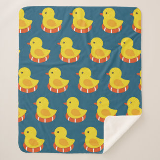 Couverture Sherpa canard en caoutchouc jaune sans soudure motif. Vin