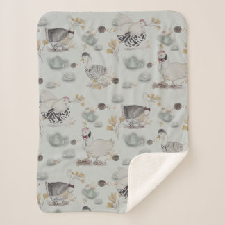 Couverture Sherpa Canards de Haute Couture et poulets bébé