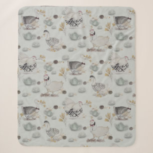 Couverture Sherpa Canards de Haute Couture et poulets bébé