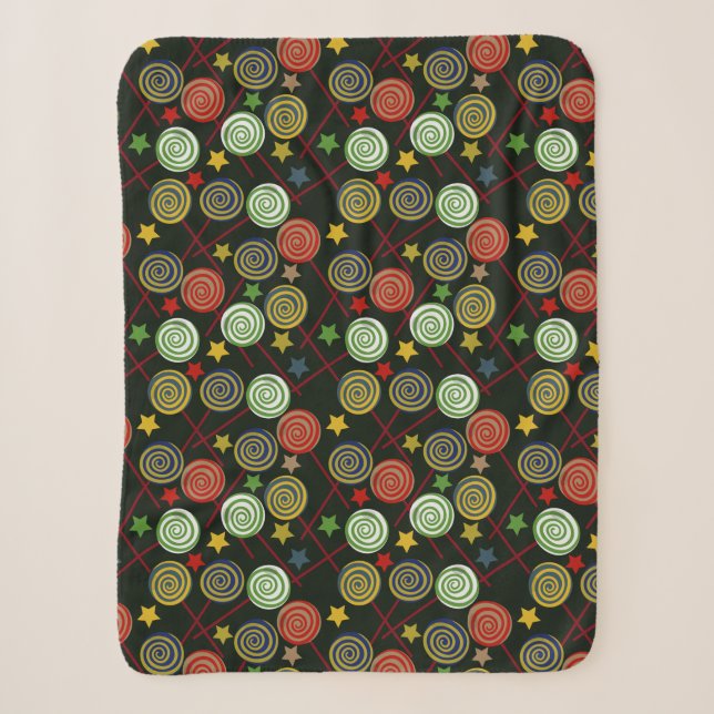 Couverture Sherpa Candy pattern | Lollies | lollipop (Devant)