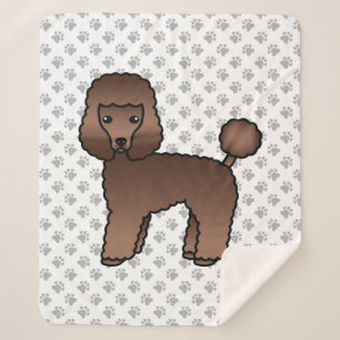 Couverture Sherpa Caniche jouet marron Chien de dessin animé mignon