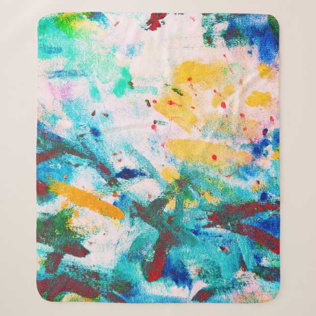 Couverture Sherpa Canva Artistique Verte. Illustration de Cool viole (Devant)