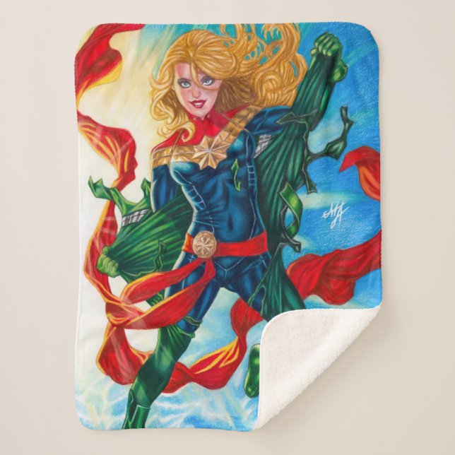 Couverture Sherpa Capitaine Marvel ~ Carol Danvers (Devant)