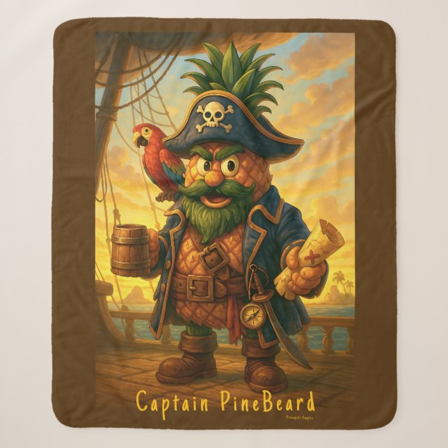 Couverture Sherpa Capitaine PineBeard - Empire ananas (Devant)