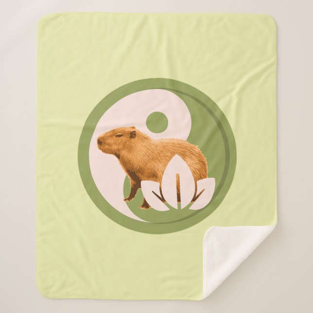 Couverture Sherpa Capybara Zen Yin Yang Nature Paisible (Devant)