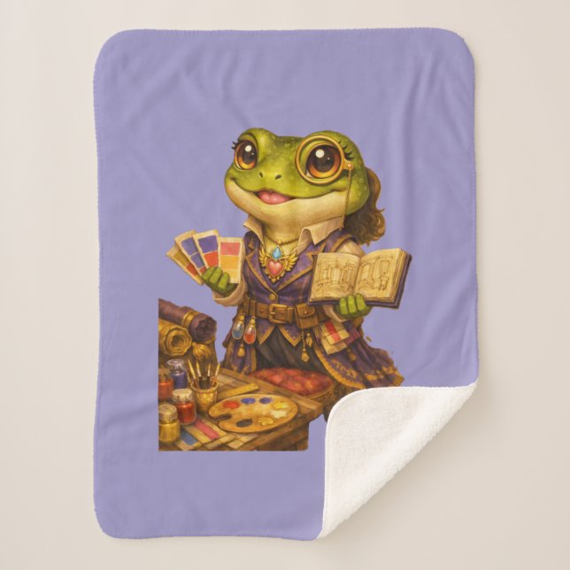 Couverture Sherpa Caractère de grenouille créatrice de royaume (Devant)