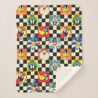 Couverture Sherpa Caractères LOONEY TUNES™ sur Checker noir et blanc