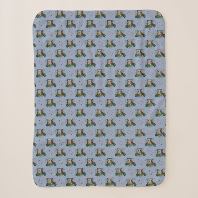 Couverture Sherpa Cardinals Corner (Bleu Clair) (Devant)