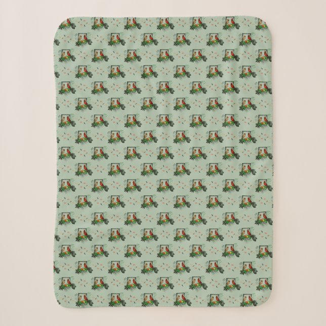 Couverture Sherpa Cardinals Corner (Vert clair) (Devant)
